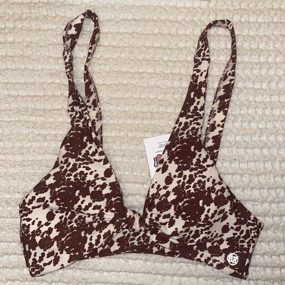 NWT Brown Cow Print Bikini | Virtue Top